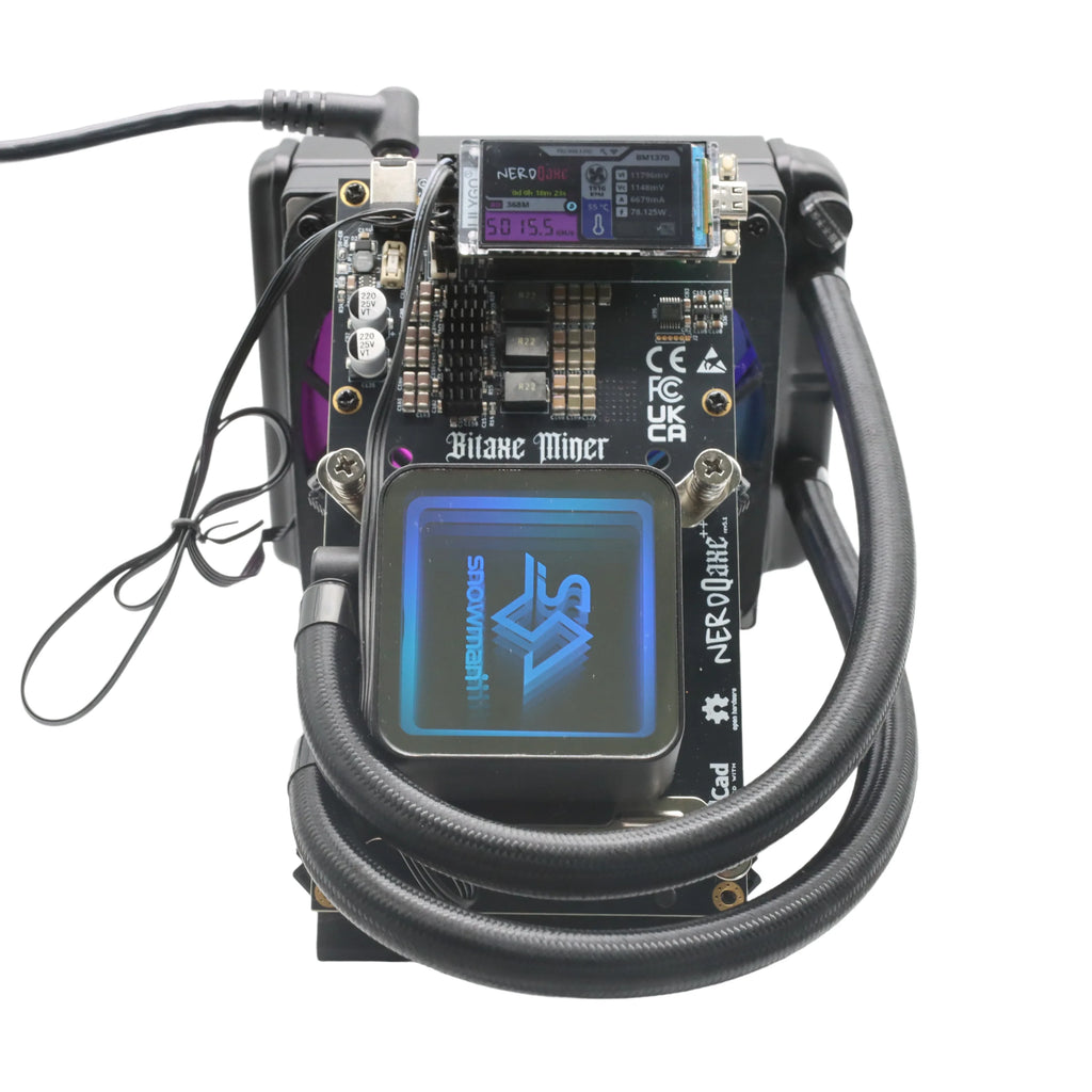Brand New NerdQaxe++ Hydro 4.8TH/s 60W BTC Miner 15J/Th 4*BM1370 ASIC Chips, 2.4G WiFi Crypto Machine Open-Source Miner