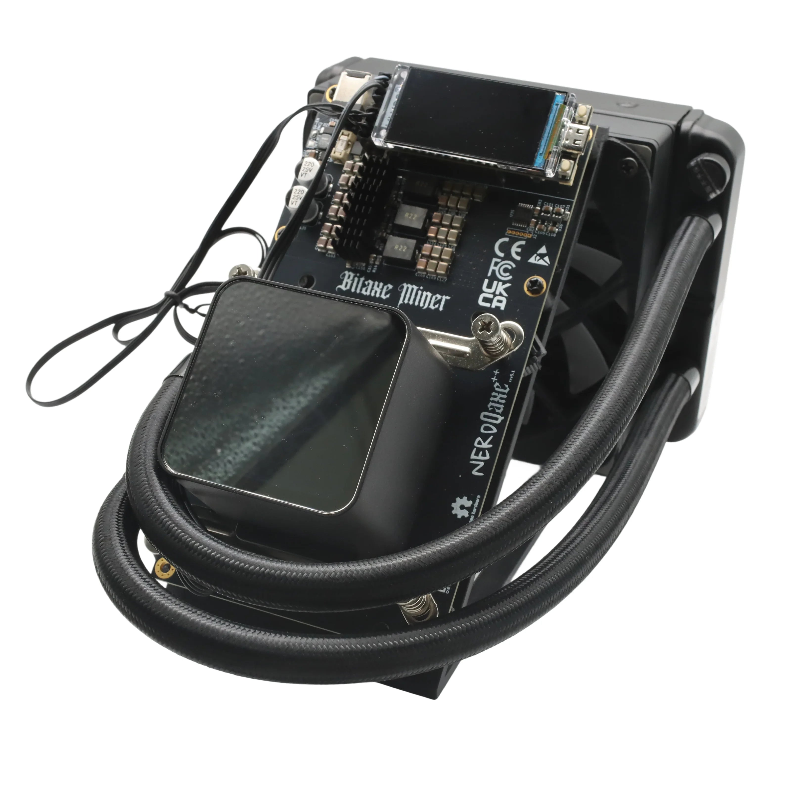 Brand New NerdQaxe++ Hydro 4.8TH/s 60W BTC Miner 15J/Th 4*BM1370 ASIC Chips, 2.4G WiFi Crypto Machine Open-Source Miner