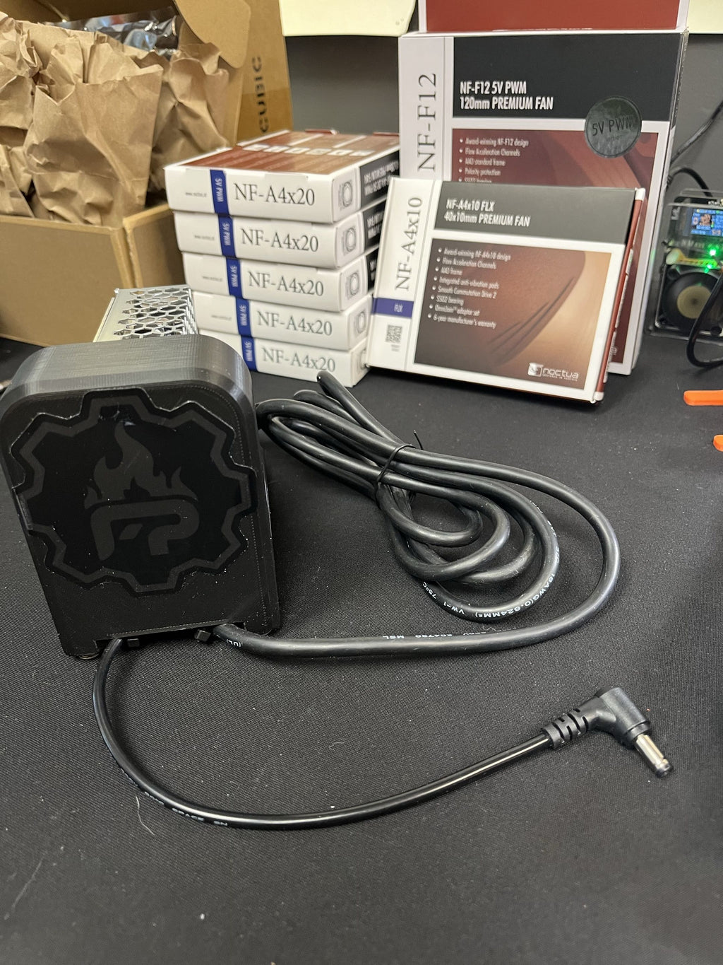 Meanwell PSU with custom black stand.